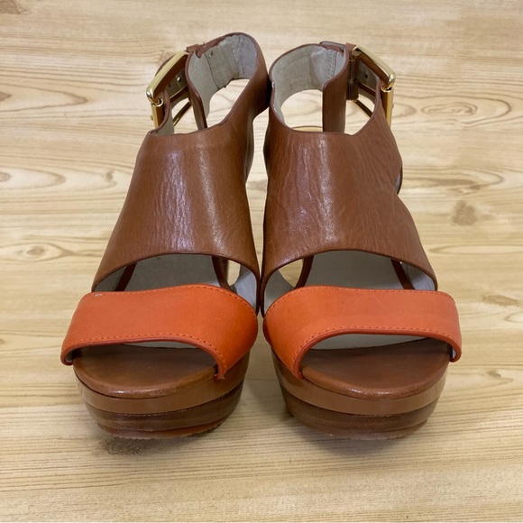Michael Kors Ankle Strap Open Toe Platform Heeled Sandals Womens Shoes 8.5 M - Picture 4 of 12